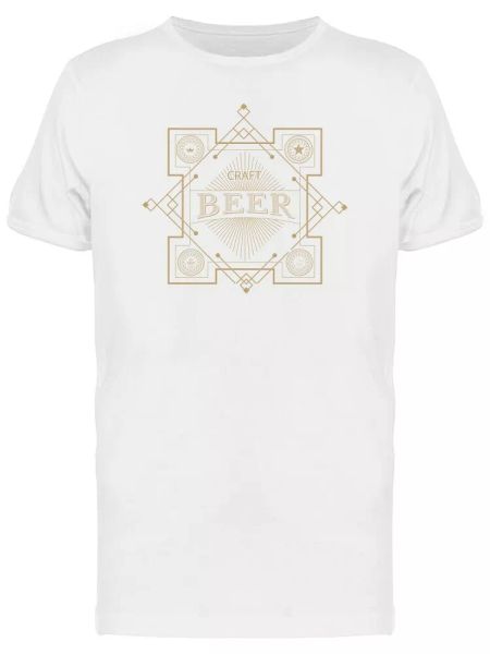 

craft beer, retro geometry men's tee -image by shutterstock, White;black