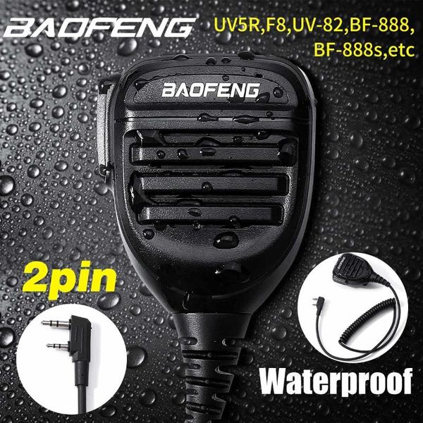

baofeng 2 pin waterproof handheld microphone speaker mic for walkie talkie uv5r,uv5ra,uv-82,dm-5r plus,bf-888s radio