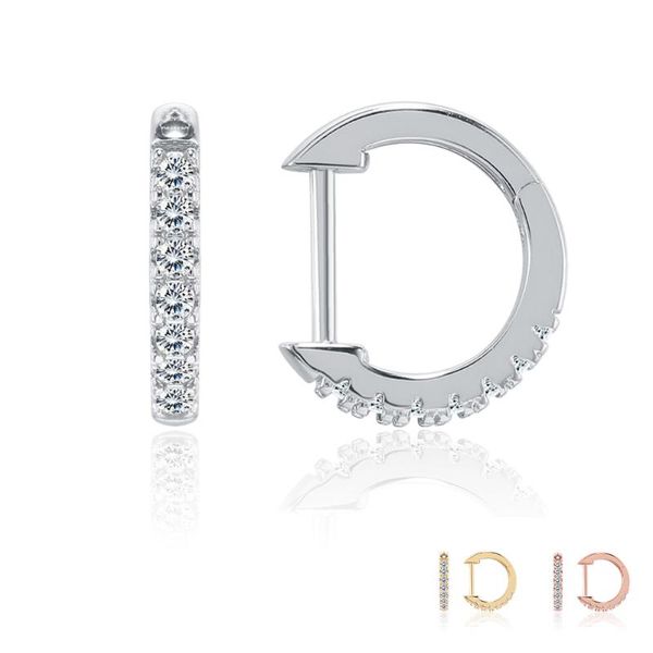 

hoop & huggie inalis small earrings for women 5a clear cubic zirconia 3 colors earring anniversary female fashion jewelry, Golden;silver