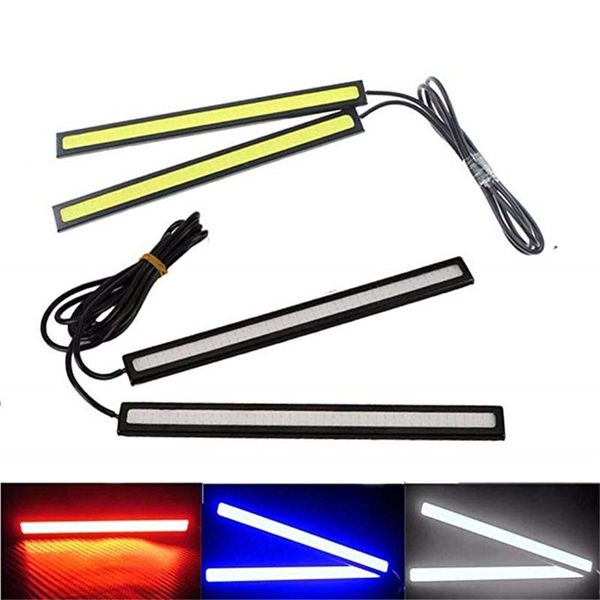 

strips 2pcs 17cm led cob daytime running light waterproof dc12v car source parking fog bar lamp s10