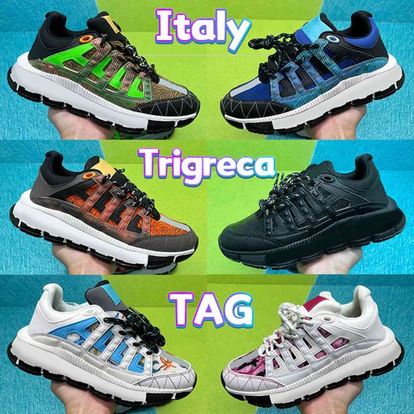

2022 mens casual shoes italy trigreca sneakers triple black brown green orange olive white blue pink luxury men women designer trainers yemi