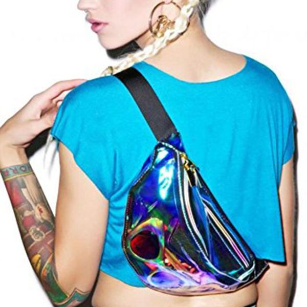 

waist bags women pack fanny steam punk leg bag reflective laser shoulder women's belt pochete