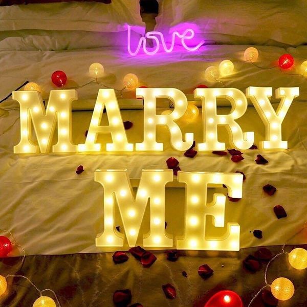 

novelty items 16/22cm diy luminous lights led letter night light creative letters alphabet number lamp romantic wedding party decoration