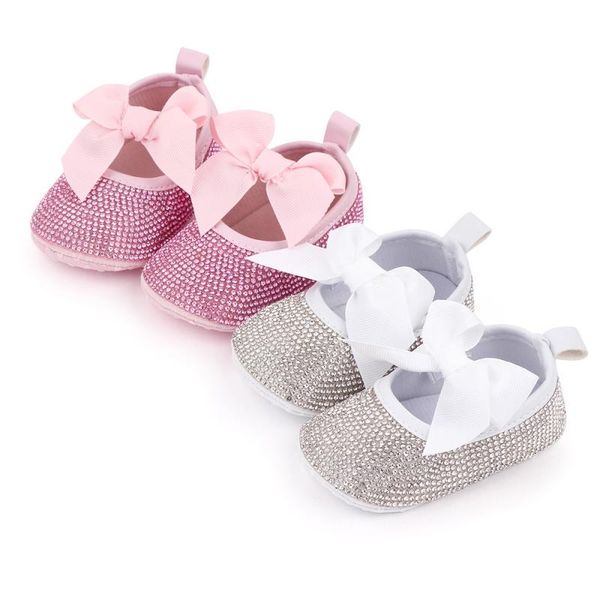 

first walkers summer toddler casual shoes anti-slip pu walking girl rhinestone soft sole bowknot princess