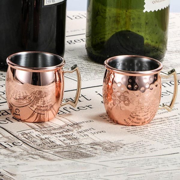 

mugs 60ml stainless steel mug hammered copper plated beer coffee cup bar drink