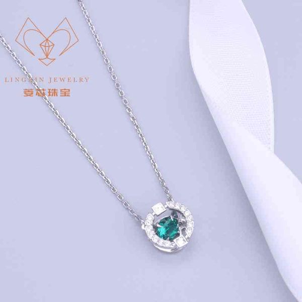 

the new jia's beating heart necklace female swarovski element crystal smart pendant clavicle chain shi jia jingdong, Silver