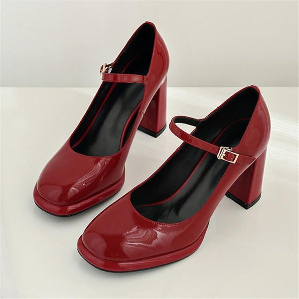 

dress shoes 2021 fashion summer office lady woman sandals pumps classic design mature square toe thin high heels, Black