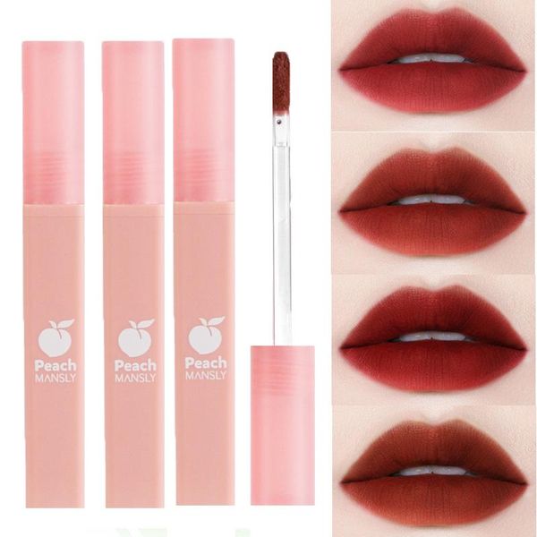 

lip gloss manshili peach lipstick waterproof sweatproof mud cosmetics moisturizing female makeup 4pcs tslm1