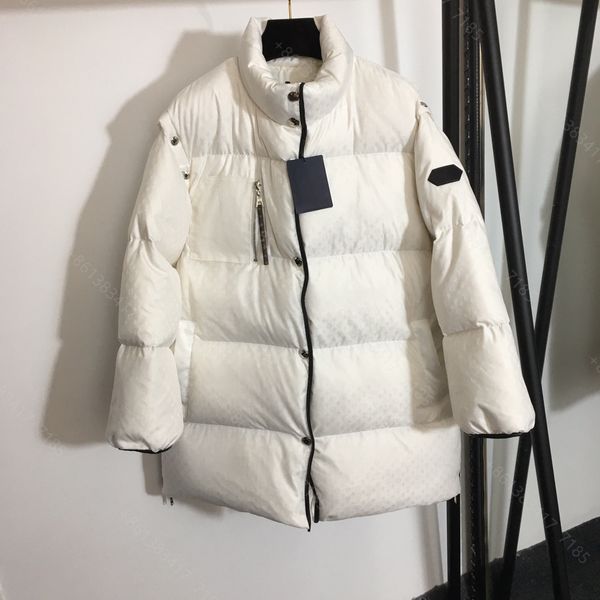 

designer women down jacket coats detachable sleeves to change vests winter down coat brand girl zipper hoodie jackets super warm bread jacke, Black