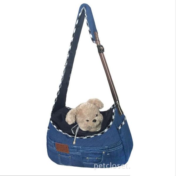 

going out pet diagonal denim bag adjustable shoulder strap length small and medium-sized cats dogs carry dog car seat covers