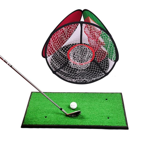 

golf training aids chipping practice nets -up indoor pitching cages mat easy
