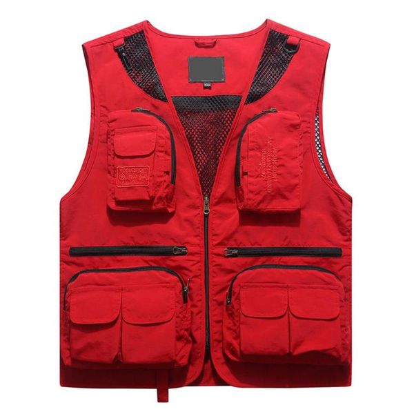 

men's vests casual quick-drying multi-pocket fishing vest outdoor pography camping and hunting multifunctional jacket, Black;white