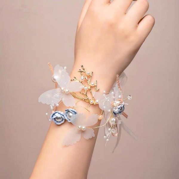 

decorative flowers & wreaths sweet dreamy silk yarn butterfly bride super fairy beautiful wrist flower wedding bridesmaid sisters group chil