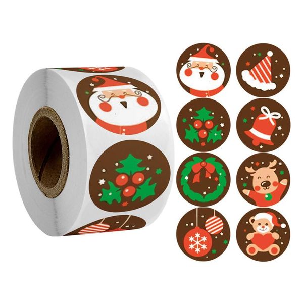 

gift wrap 500 pcs/roll sealing sticker christmas box label candy bag adhesive decor decal