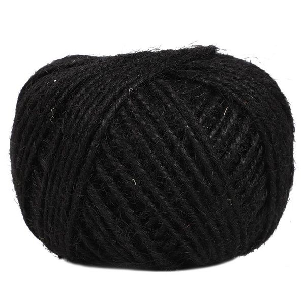 

50m string jute rope for crafts scrapbooking gardening yarn, Black;white