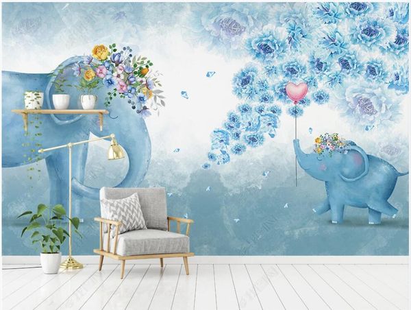 

wallpapers 3d po wallpaper custom mural on the wall hand drawn elephant flower kids room home decor for walls in rolls