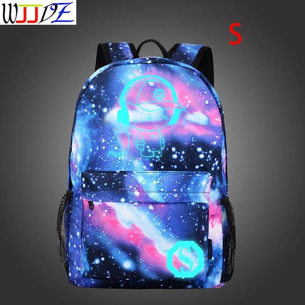 

15.6 inch nightlight backpack schoolbags large capacity travel male women shoulder bag wjjdz