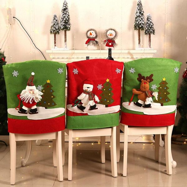 

chair covers 2021 party christmas decoration table red hat decor dinner cover clause