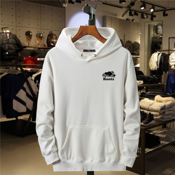 

fashion plush thickened hoodie men's hooded sweater printed fashion brand coat hat t youth leisure loose pullover, Black