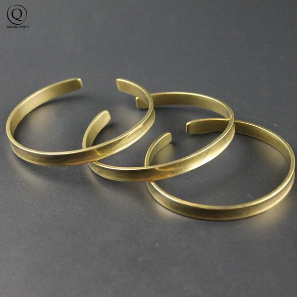 

bangle fashion retro color glossy brass bangles jewelry pure copper diy bracelet accessories women simple vintage for gift, Black