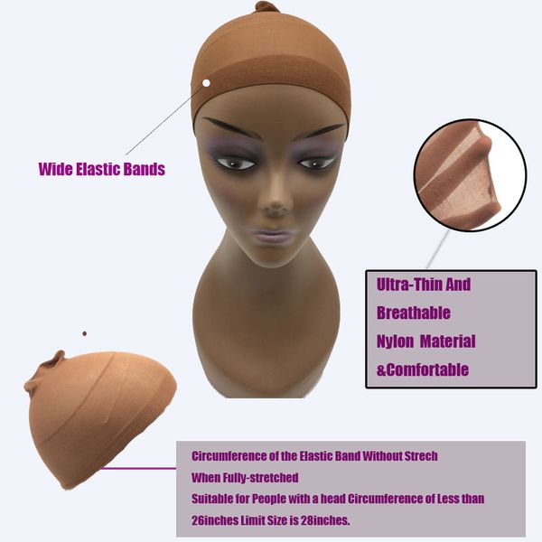 

stocking wig caps stretchy nylon hairnets for women 24pieces, Black;brown