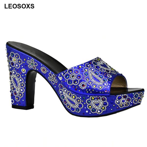 

dress shoes african wedding open toe ladies sandals party decorated with rhinestone nigerian for women, Black