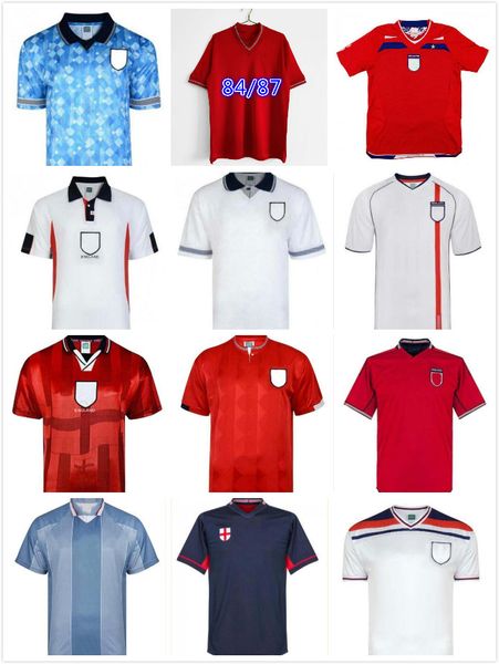 Inghilterra Retro Gascoigne Soccer Jersey 2008 2010 1989 1980 1990 1992 1994 2002 1996 Shirt da calcio a casa Rooney Owen 1982 Keegan McDermott Shearer 1998