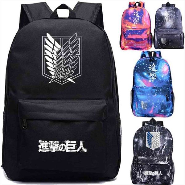 

attack on titan backpack students boys girls bags fashion pattern schoolbag teens daily travel bag