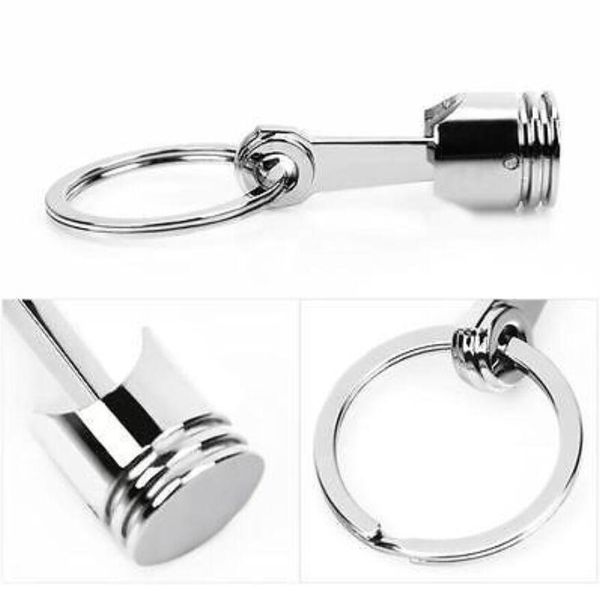 

zinc alloy metal piston car keychain keyfob engine fob key chain ring keyring silver creative gift