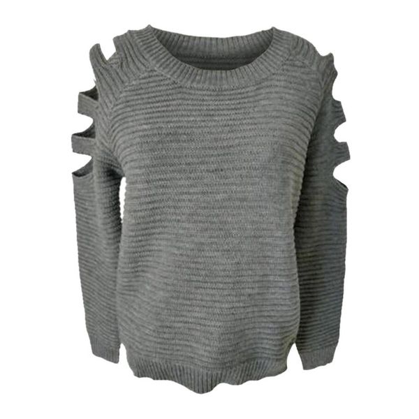 

women's sweaters harajuku pullovers hollow out temperament sweater solf round neck solid color knit casual loose, White;black