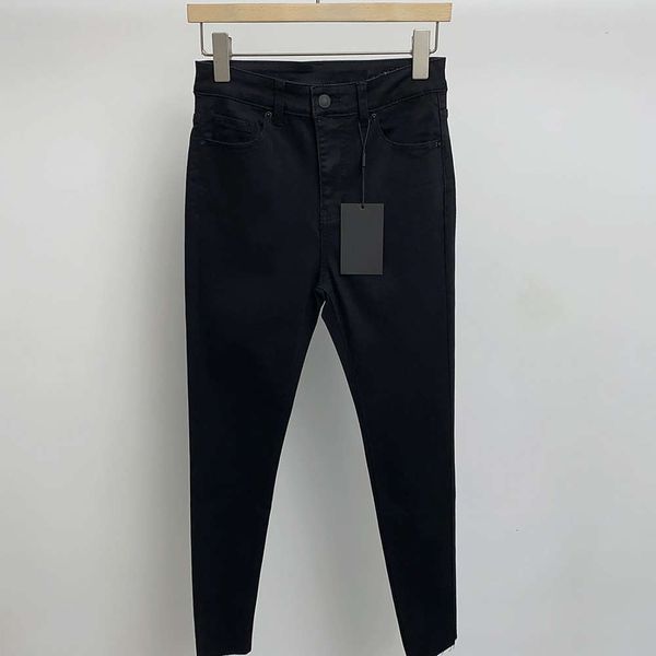 

women's autumn and winter pure black slim fit small foot rough, Blue