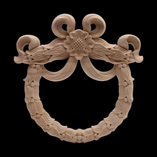 

decorative objects & figurines european-style wooden applique round door flower dongyang wood carving solid furniture