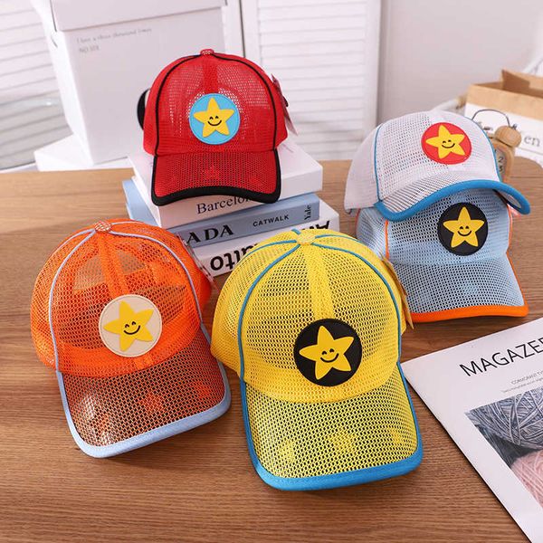 

new love motherland five star spring and summer children hat breathable net cap baby sun baseball, Yellow