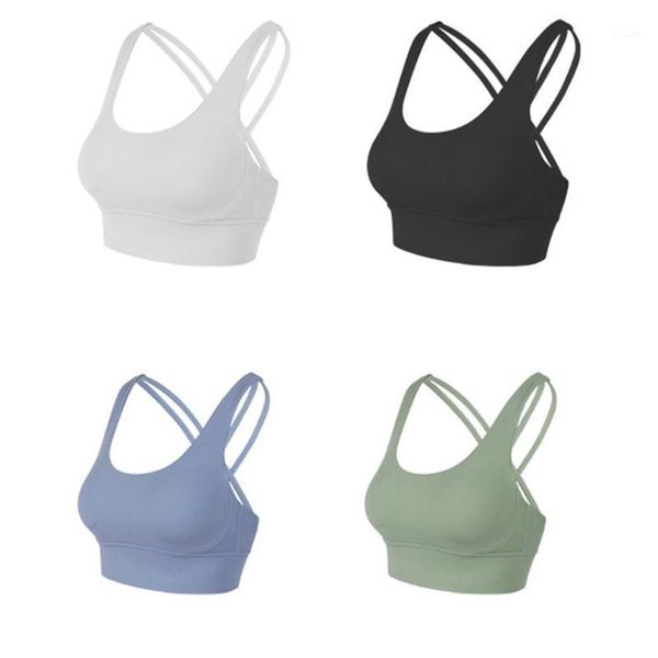 

yoga outfit women sports bra crop super soft fabric wider straps gym solid color sport wear outdoor active bras