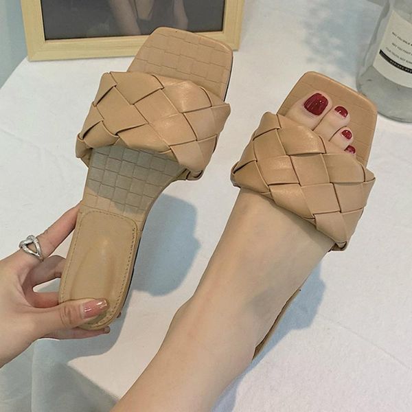 

summer women slippers solid platform square low heel peep toe outdoor slides casual beach female ladies shoes zapatos de mujer, Black