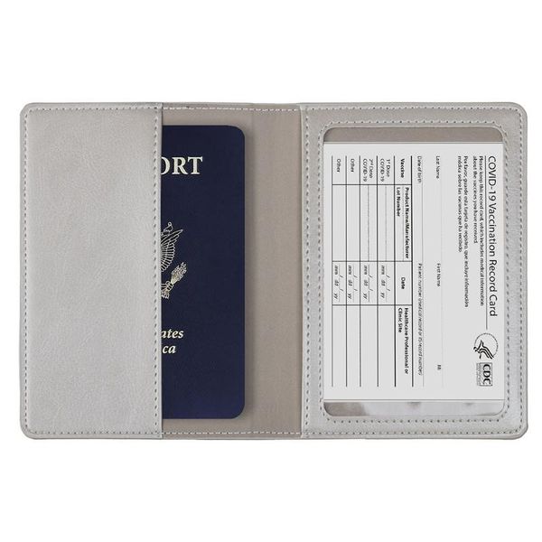 

card holders united states cdc document protection sleeve vaccination case passport vaccine travel bag holder, Brown;gray
