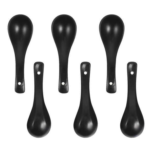 

spoons 6pcs ceramic soup practical rice eating useful feeding