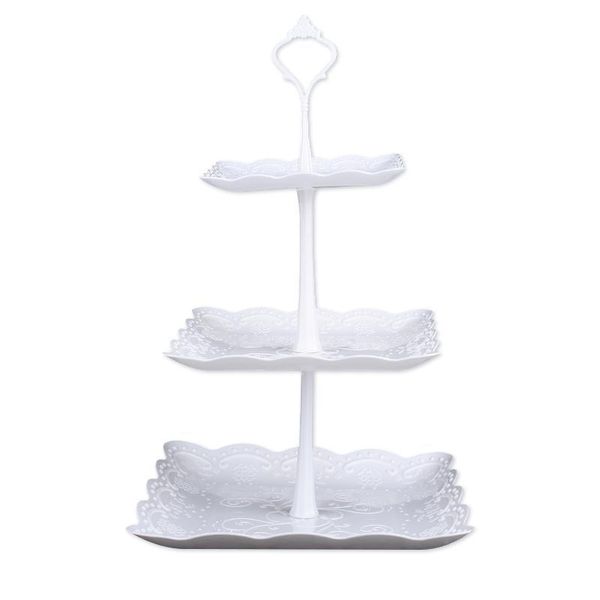 

3tiers economic environmental cake rack dinner plate fruit holder birthday decoration home deskdiy pastry wedding baking & tools