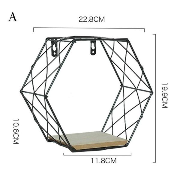 

iron hexagonal grid wall shelf combination hanging geometric figure decoration for living room bedroom frames