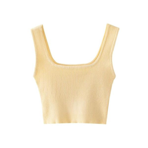 

women's tanks & camis women sleeveless knitted summer yellow size s  drop, White