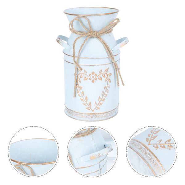 

vases 1pc galvanized flower vase arranging bucket vintage pot decor