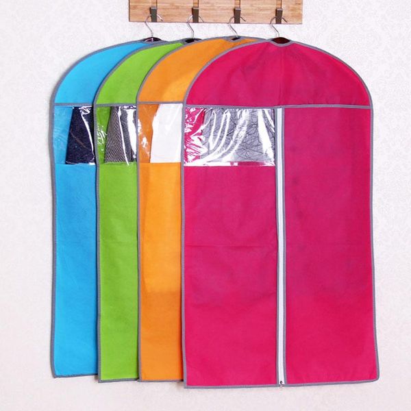 

clothing & wardrobe storage 6 pcs/set candy colors clothes dust cover hanging suit zipper bag household organizer protector