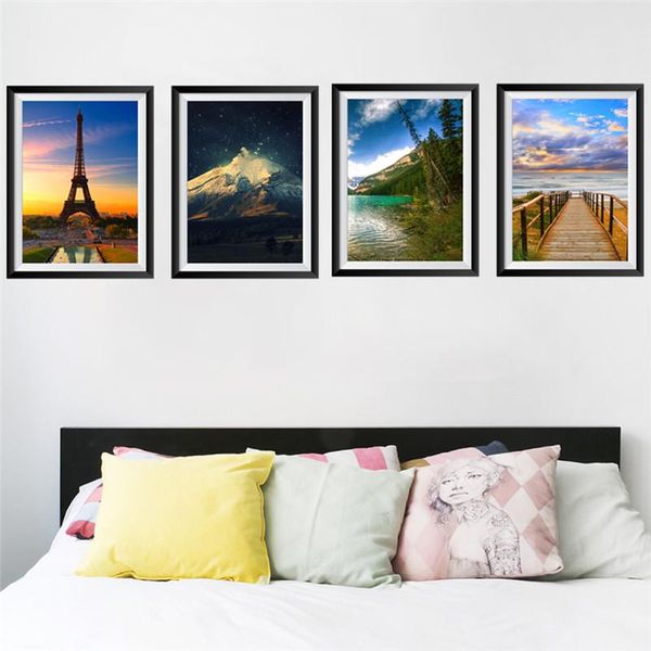 Adesivos de parede Bela paisagem em PVC PO Quadro para escritório sala de estar quarto decoração home arte 3d vista decalque