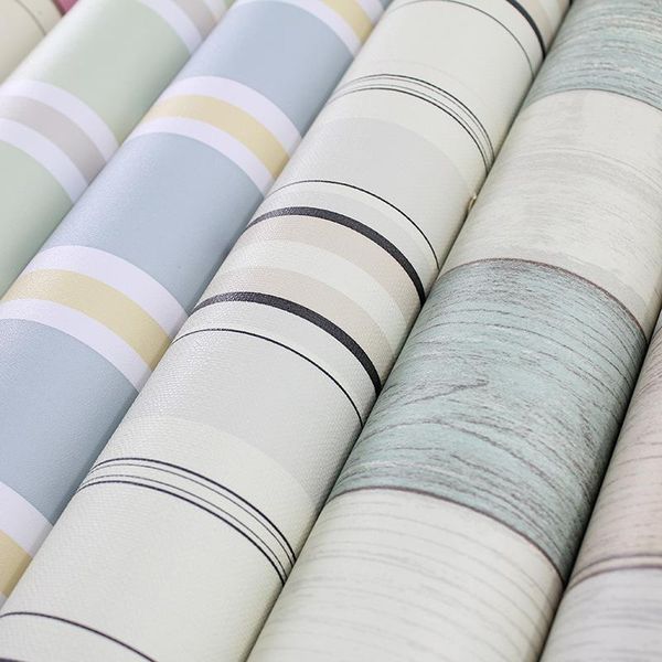 

waterproof striped wallpaper self adhesive wall stickers roll furniture deskwardrobe cabinet door contact paper decor wallpapers