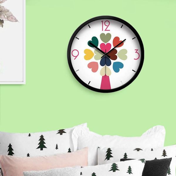 

wall clocks 12 inch creative clock silent metal round living room fashion art love quartz