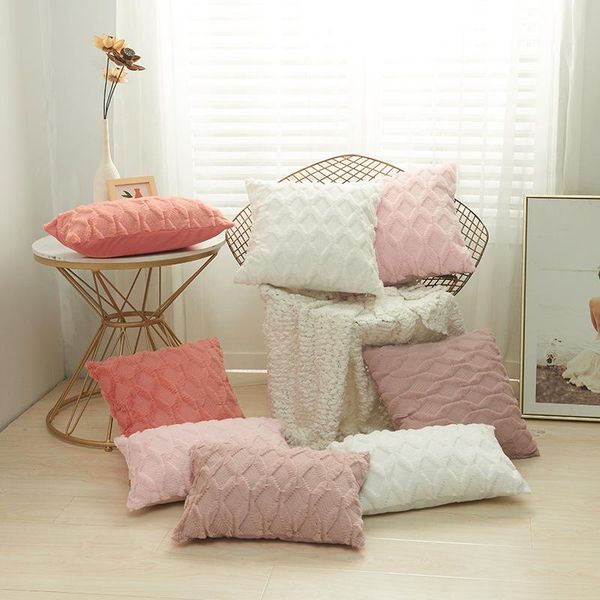 

cushion/decorative pillow cilected geometric rhombus plush cover simple solid color home pillowcase nordic decorative cushion 30*50/45*45cm