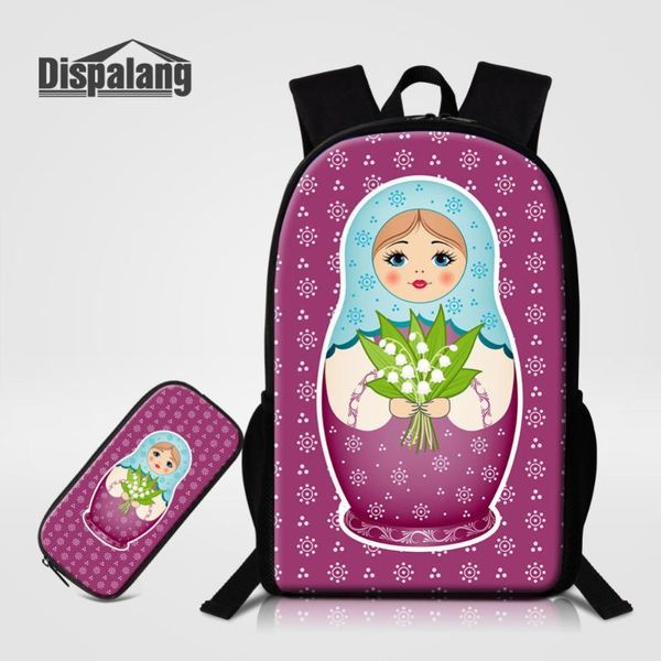 

backpack dispalang 2pcs set children backpacks matryoshka print kids school bag students large satchel tote with pencil