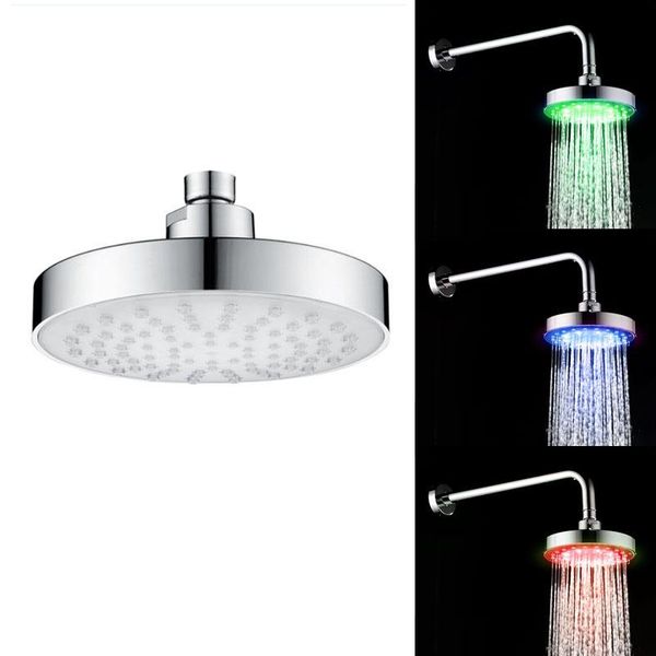 

bathroom shower heads 6inch 1pc multi-color led light mounted round shape changing chuveiro for head spray sprayer headware douche