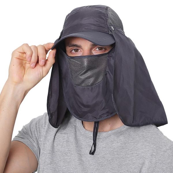 

outdoor hats upf50+ sun hat summer women men mesh bucket with neck flap long wide brim hiking fishing, Black;white