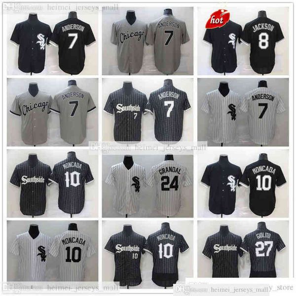 

2022 Baseball Jerseys 7 Tim Anderson 8 Bo Jackson 10 Yoan Moncada 27 Lucas Giolito Jersey Top Quality Stitched Gray White Black Man Size, Same as picture